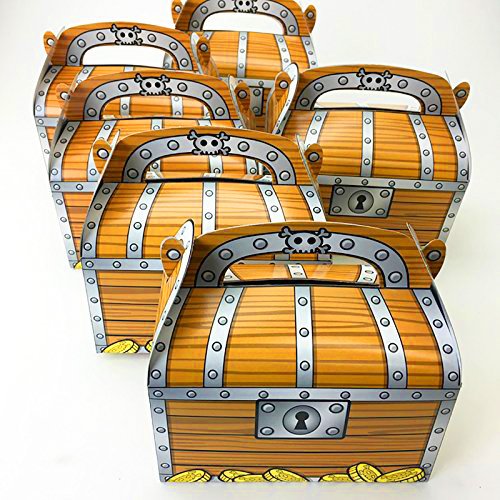 Adorox 24 Pack Pirate Treasure Chest Decoration Party Favor Goodie Candy Box Grab Bag